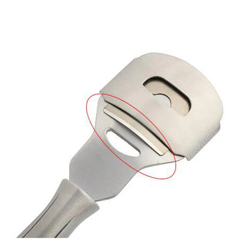 Foot Callus Shaver with Stainless Steel Handle - Hard Skin Remover for Heels, Pedicure Razor Tool with 10 Blades