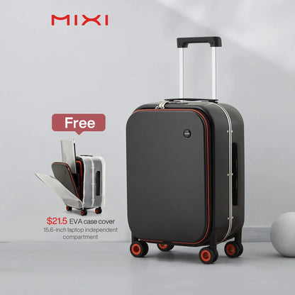 Mixi Carry-On Hardside Spinner Suitcase – Aluminum Frame Rolling Trolley Luggage with PC Shell & Durable Wheels