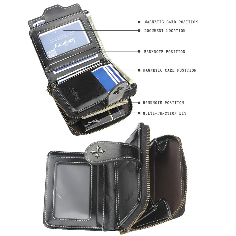 Fashionable 2024 Women's Wallet - Short PU Leather Card Holder with Zipper Purse, Top Quality Design