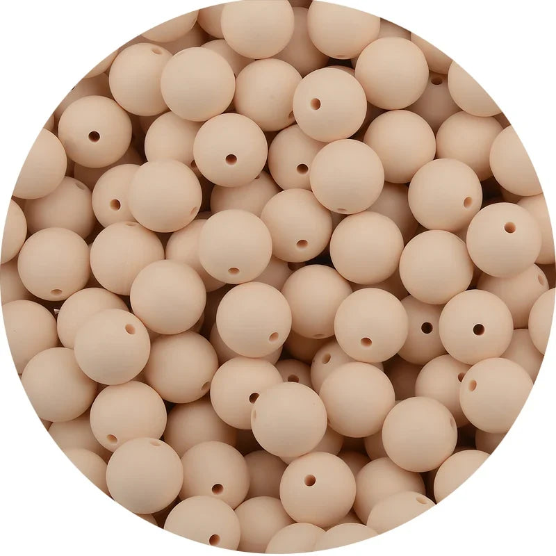 LOFCA Silicone Teething Beads - 20pcs 15mm Round Baby Chew Beads for DIY Teether Toys Infant Accessories
