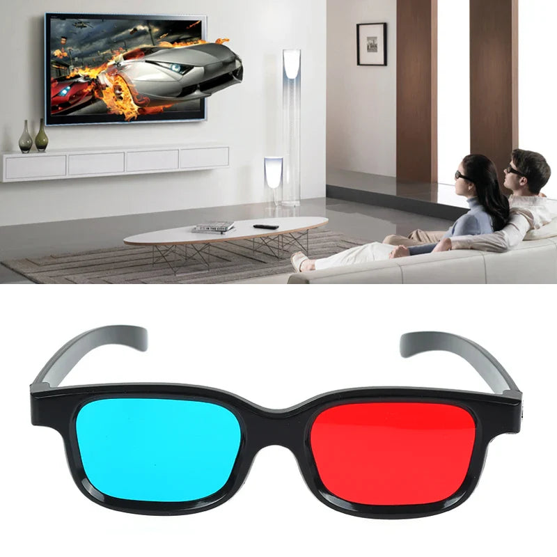 Black Frame Red Blue 3D Glasses – Immersive Anaglyph 3D for Home Theater, Movies, Games, DVD & Video Gifts
