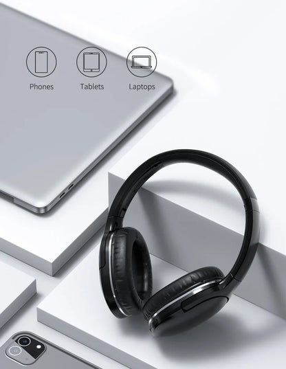 Baseus D02 Pro Wireless Headphones - Bluetooth 5.3, Foldable Sport Headset, Over-Ear Gaming Bluetooth Earbuds