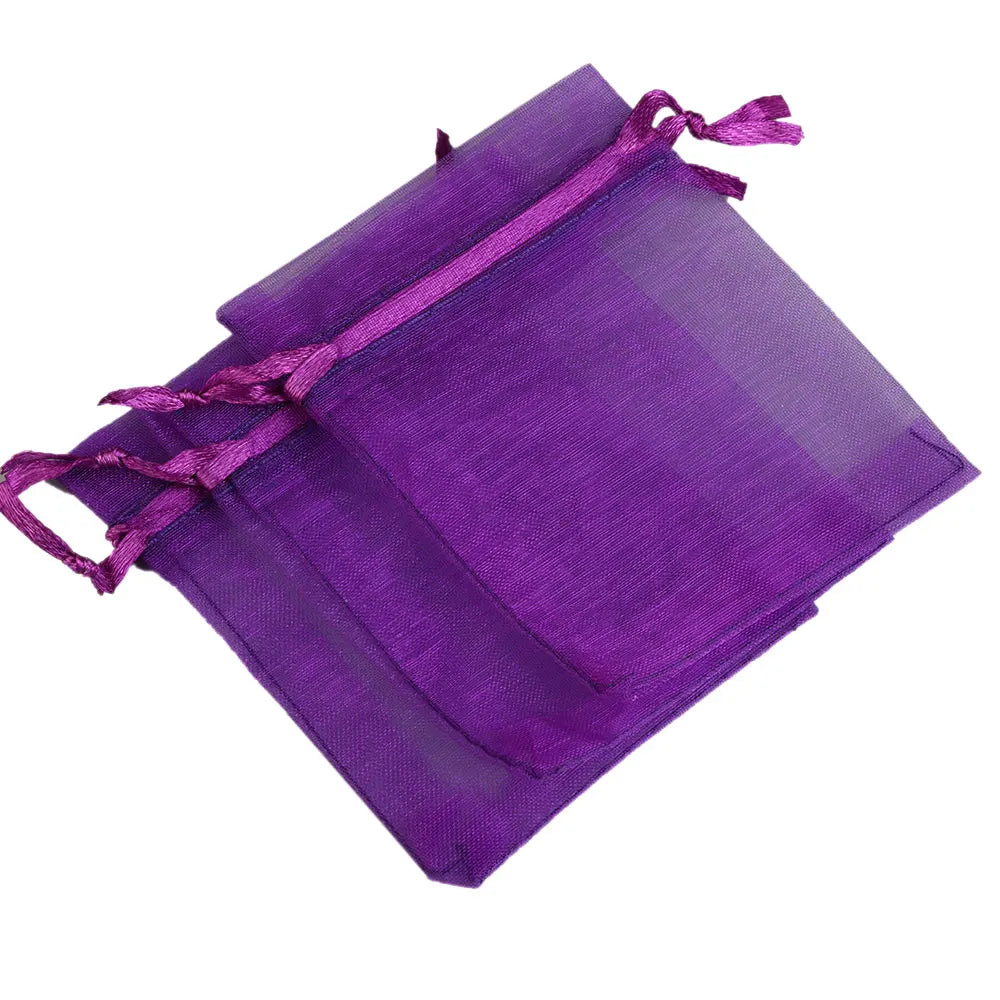 Organza Gift Bags - 50/100pcs Drawstring Jewelry Pouches 24 Colors for Wedding Christmas Candy Gift Packaging