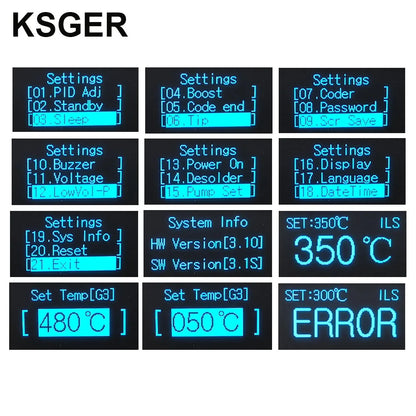 KSGER STM32 V3.1S T12 Soldering Station – OLED Display, Aluminum Alloy FX9501 Handle, Auto-Sleep & T12 Iron Tips