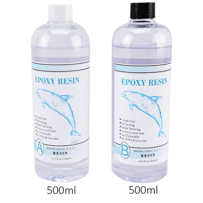 1:1 Clear Epoxy Resin Kit – Crystal Clear 2-Part Casting Resin Set with Measuring Cups, Stir Stick & Silicone Gloves for Art & DIY Crafts