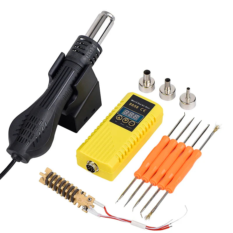 JCD 750W Heat Gun – Digital Display Micro Rework Soldering Station & Hot Air Gun for Welding & Repair, Model 8858