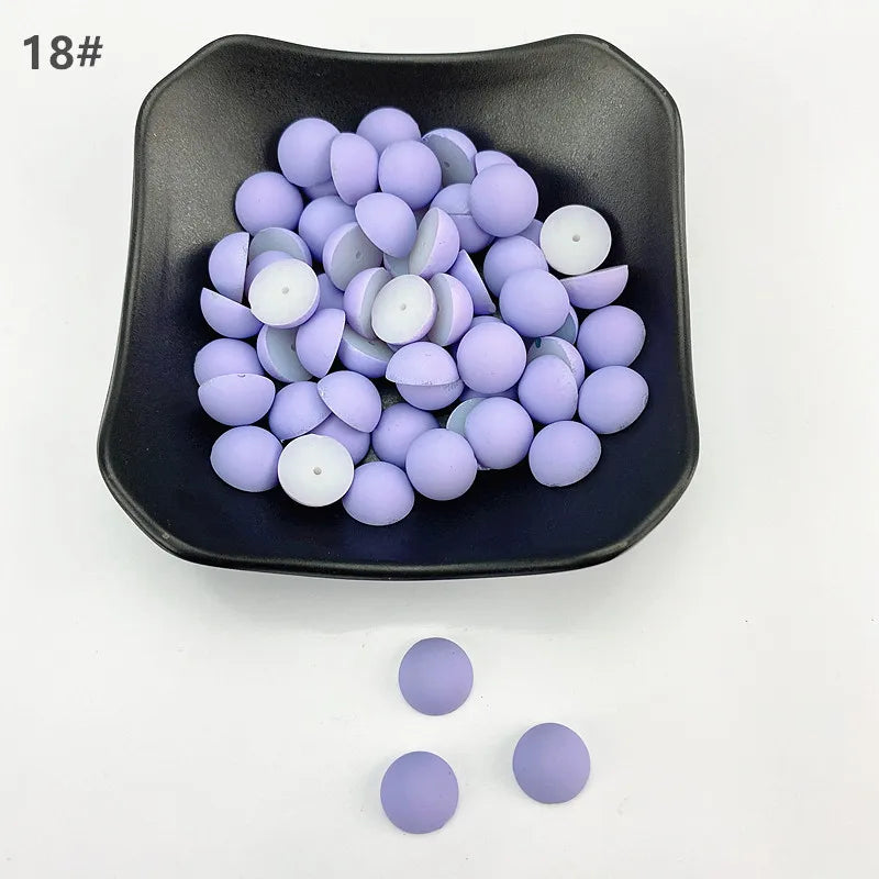 ABS Flat Half Round Beads - 6mm & 10mm Matte Plastic Beads for Clothing Accessories