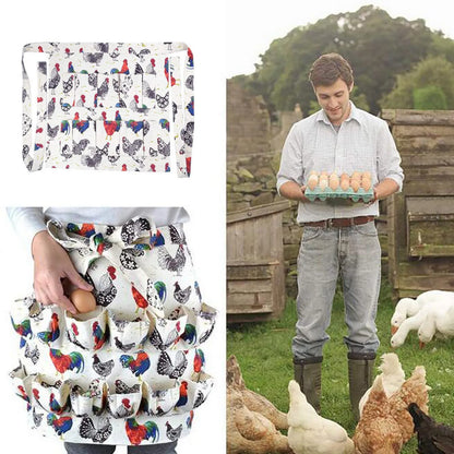 Egg Collecting Harvest Apron - Farm Work and Kitchen Garden Apron with Pockets for Chicken, Duck, and Goose Eggs