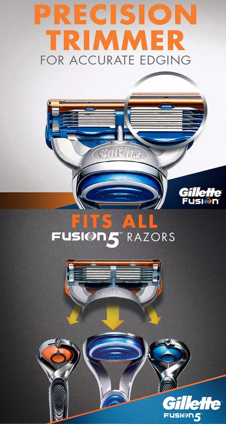 Gillette Fusion 5-Layer Razor Blades for Men - Replacement Shaving Head for Professional Beard Care