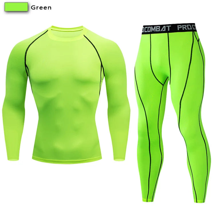 2-Piece Men’s Compression Sportswear Set — Gym, Yoga, Workout & Jogging Tracksuit