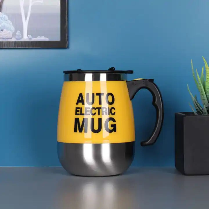 NEW!!! Stainless Steel Self-Stirring Coffee Cup with Custom Logo - Battery or Rechargeable