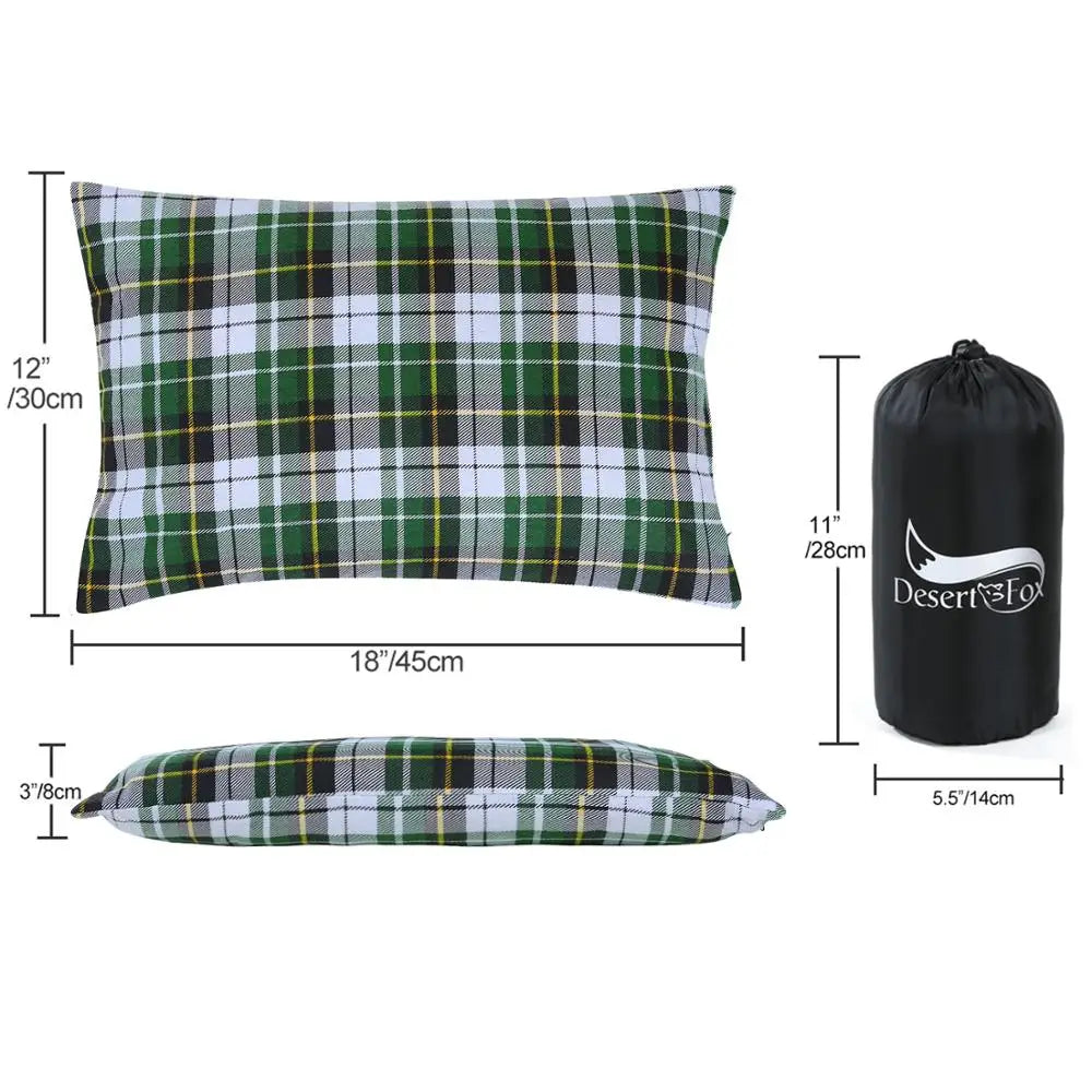 Desert&Fox Cotton Camping Pillow – Portable Folding Travel Pillow with Case for Hiking & Camping