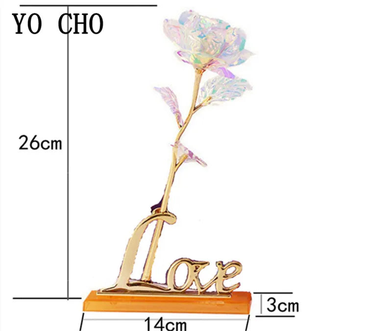 24K Foil Plated Rose Gold Rose — Valentine’s Day & Wedding Forever Love Decorative Gift