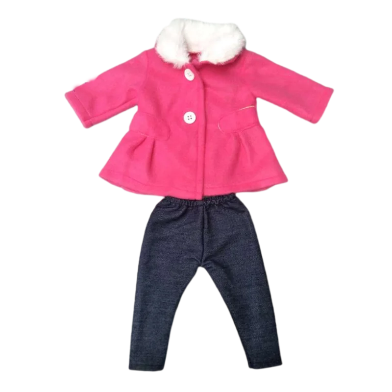 18-Inch American Girl Doll Clothes – Coat, Tights & Pants Outfit for Newborn & Baby Dolls