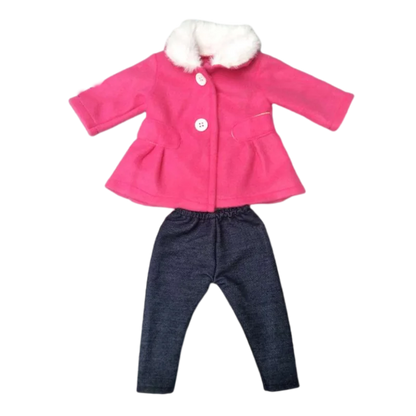 18-Inch American Girl Doll Clothes – Coat, Tights & Pants Outfit for Newborn & Baby Dolls