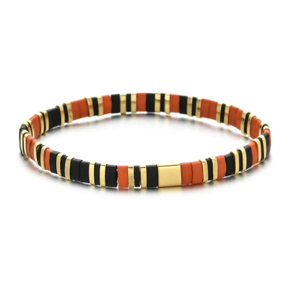 ZMZY Stone Tila Beads Elastic Bracelet for Women – 2025 Fashion Colorful Rainbow Miyuki Tile Bead Jewelry Gift Bracelet