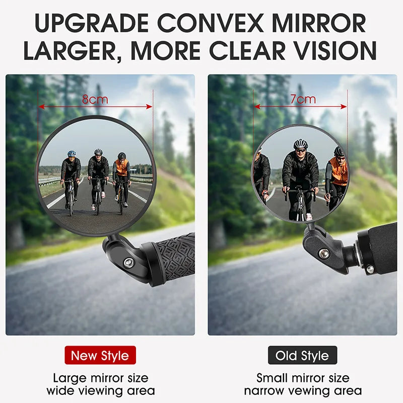 WEST BIKING 360° Rotating Bicycle Rearview Mirror – Safety Cycling Rear View Mirror for MTB and Handlebar Accessories