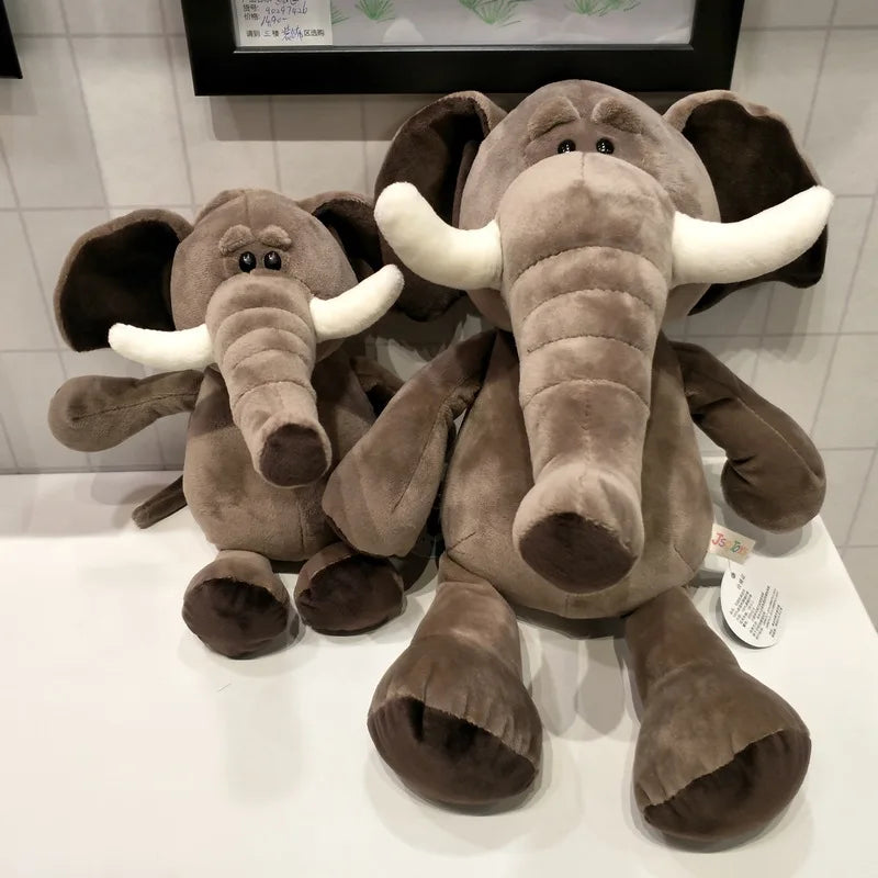 25cm Lifelike Animal Plush Toy - Lion, Tiger, Elephant, Monkey, Leopard, Giraffe & Raccoon Soft Stuffed Doll Gift