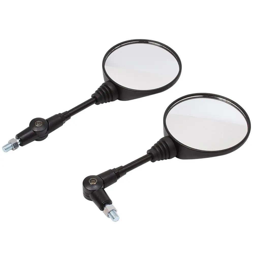 Universal Motorcycle Rearview Mirror 10mm (Black) — Folding Round Anti-Fall Side Mirror