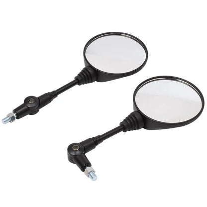 Universal Motorcycle Rearview Mirror 10mm (Black) — Folding Round Anti-Fall Side Mirror