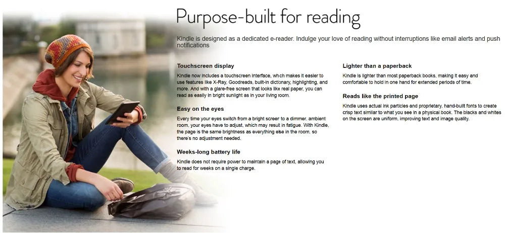 Original Kindle 6/8 Used eBook Reader, 6-Inch E-Ink Touchscreen WiFi eReader, No Light, Better Than Kobo