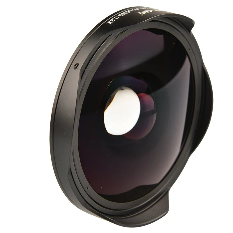Vlogmagic 0.3X HD Ultra Fisheye Lens Adapter with Hood – 37mm/43mm Low-Dispersion Glass for Video Cameras & Camcorders