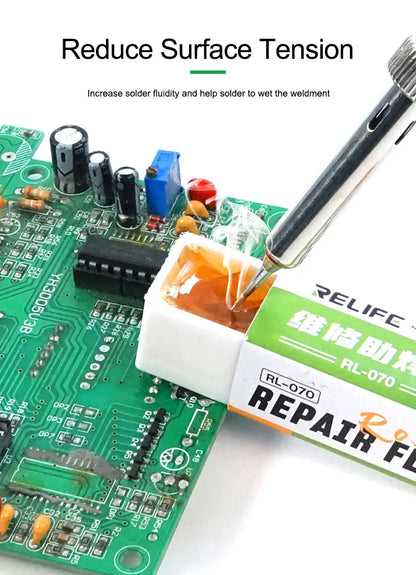 RELIFE RL-070 High Purity Rosin Soldering Paste – Soldering Assistant for Electric Iron & Tin Tools