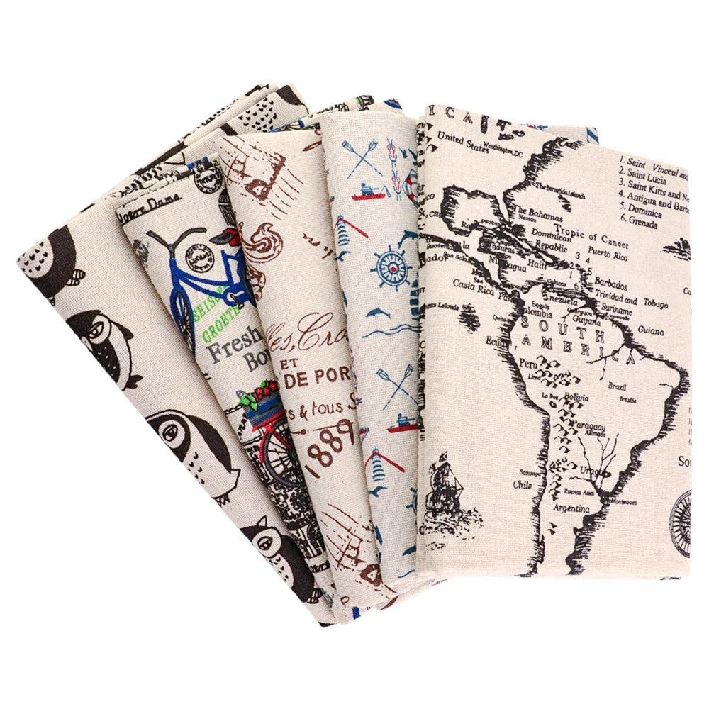 African Ankara Cotton Fabric - Map of the World Print Sewing, Tablecloth, Pillow, Bag & Curtain Material