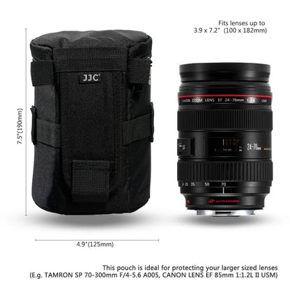 JJC Waterproof Camera Lens Bag — Storage Pouch with Belt for Canon, Nikon, Sony, Fujifilm DSLR