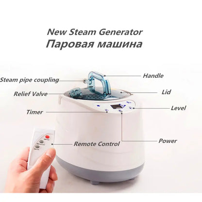 Portable Home Steam Sauna – 4L 2000W Spa Steam Bath Box with Stainless Steel Support, EU Plug