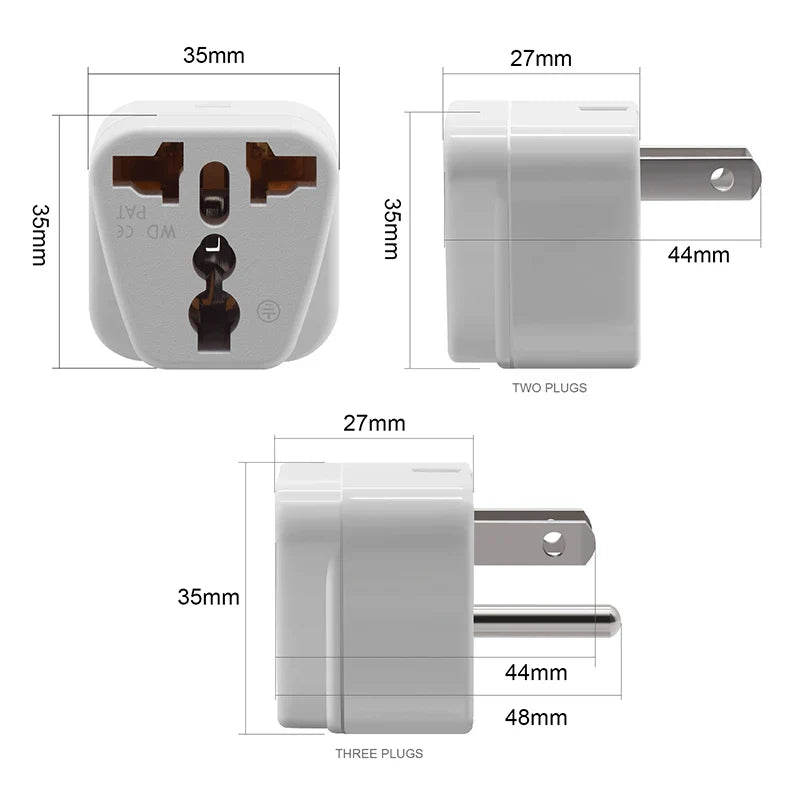 Universal 2-in-1 Travel Adapter Plug – Japan, America, EU, UK, AU to US Type A/B Charger for Canada & Thailand