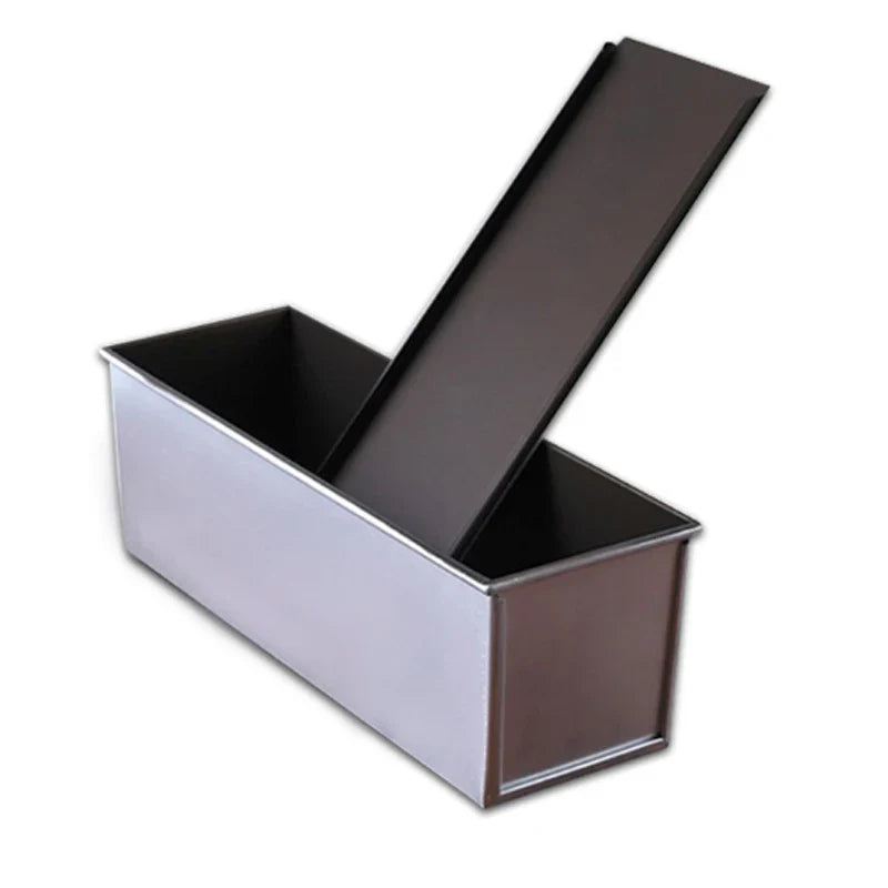 Aluminum Alloy Non-Stick Toast and Bread Loaf Pan – Black Cake Mold with Lid, Available in 250g to 1000g Sizes