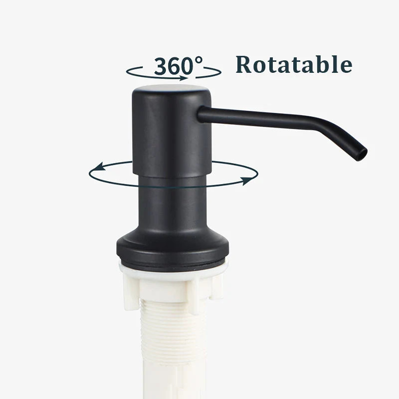 Senlesen Matte Black Liquid Soap Dispenser — 250ml Hand Press Bottle for Kitchen Sink, Dishwashing Detergent