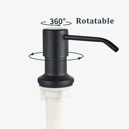 Senlesen Matte Black Liquid Soap Dispenser — 250ml Hand Press Bottle for Kitchen Sink, Dishwashing Detergent