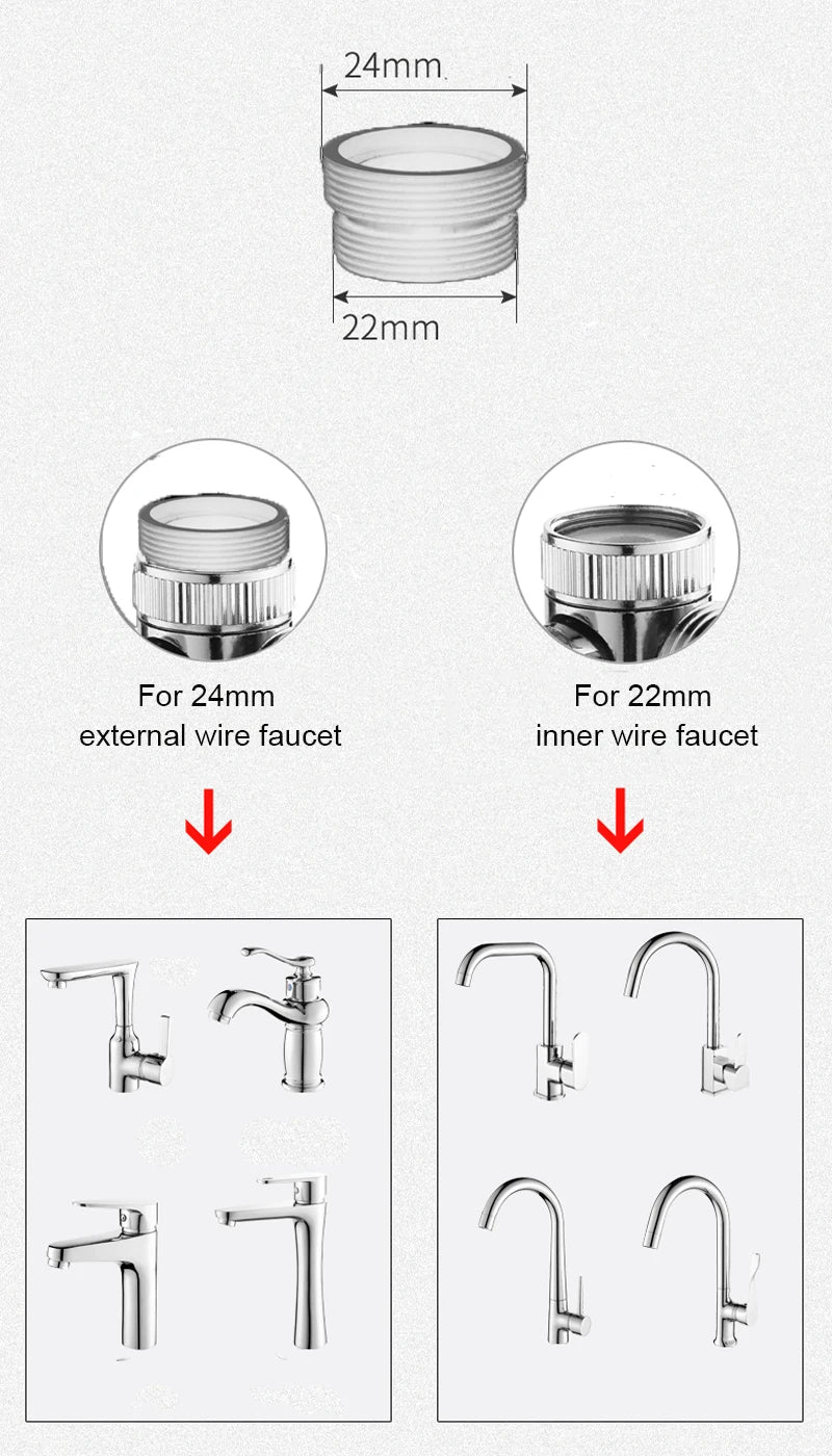 New Handheld Faucet Diverter Valve Set – Adjustable Shower Head Adapter for Home Bathroom & Kitchen Faucets