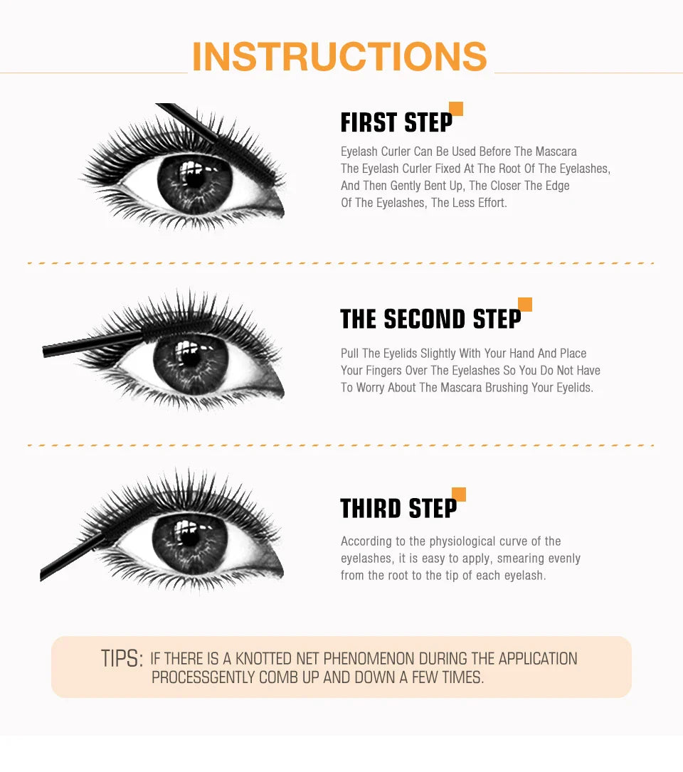 O.TWO.O 3D Fiber Thick Lengthening Mascara – Long Black Lash Eyelash Extension with Brush, Professional Eye Cosmetics