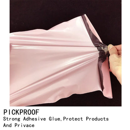 10PCS Light Pink Poly Mailers – Self-Adhesive Shipping & Mailing Envelopes, Postal & Courier Storage Bags