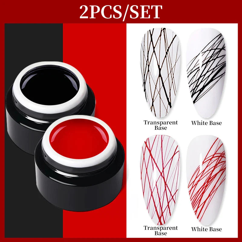 BORN PRETTY Spider Wire Gel Nail Polish 5ml - Flower Drawing & Creative Point-to-Line Nail Art Gel Varnish