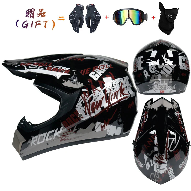 Safety Motocross Helmet for Kids - DOT Approved ATV Cross Bicycle Downhill Capacete, Unisex, Lightweight ABS 1KG