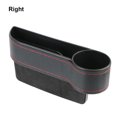 Universal PU Leather Car Seat Gap Organizer – Storage Box with Charging Hole, Phone, Bottle & Key Holder Auto Accessories