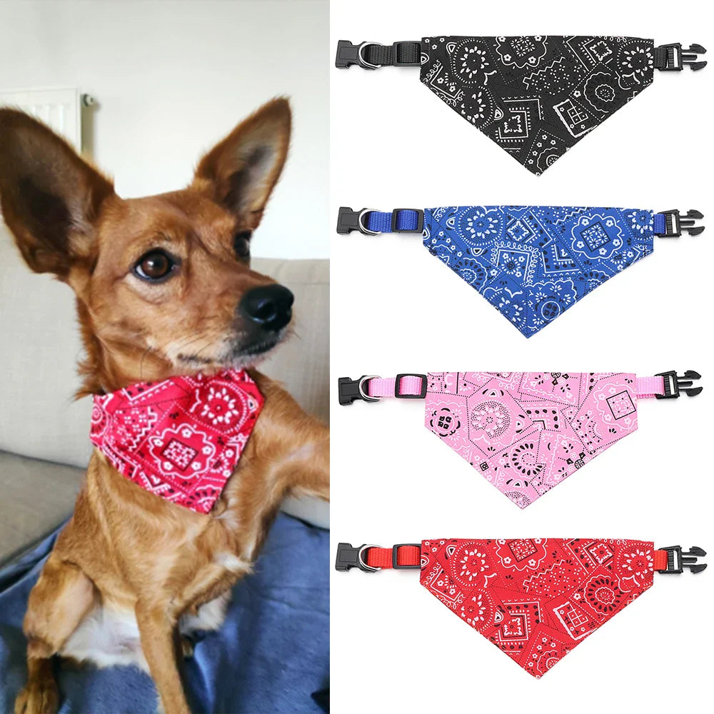 Adjustable Pet Bandana Collar – Washable Triangular Scarf Bib for Dogs & Cats, Birthday Party Dress-Up Neck Decor