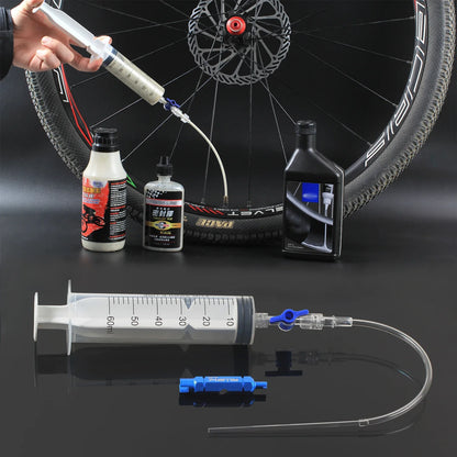 RISK RL225 Tubeless Tyre Sealant Injector — Bike Syringe with Schrader & Presta Valve Core Remover