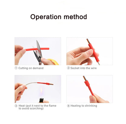 150pcs Heat Shrink Tube Kit – 2:1 Polyolefin Insulation Sleeving for Wire & Cable, Red/Black with Storage Box