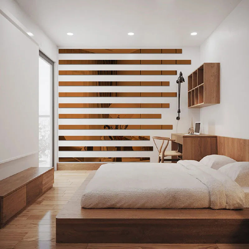 20pcs Simple Lines Acrylic 3D Wall Stickers - DIY Home Decor for Living and Dining Room, Mirror Strips, Ceiling, Waist Line, Background Art