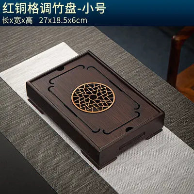 Natural Bamboo Wood Tea Tray – Rectangle Tea Set with Drainage, Water Storage Board for Chinese Tea Cups, Home Accessories