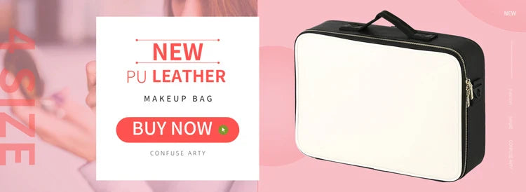 New PU Leather Cosmetic Bag for Women – Multi-Functional Portable Travel Makeup Storage Case