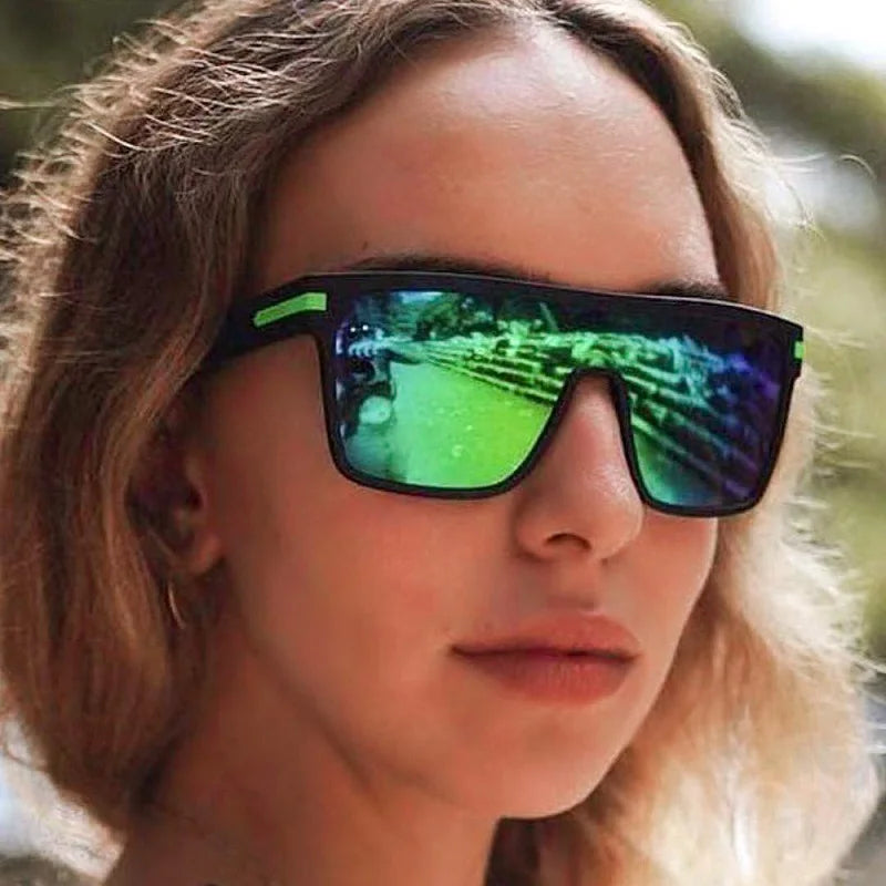 AIMISUV Polarized Oversize Square UV400 Mirror Sunglasses — Driving Shades for Men & Women