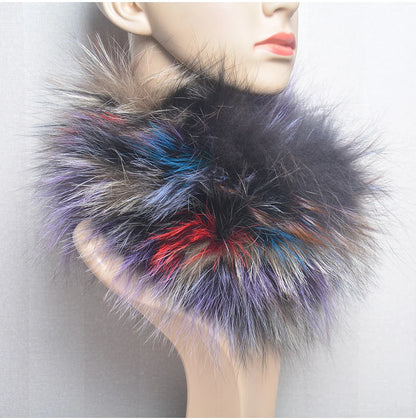 2025 Real Fox Fur Scarf and Headband – Luxury Winter Neck Warmer for Women, 100% Natural Fur, Elastic Ring Muffler