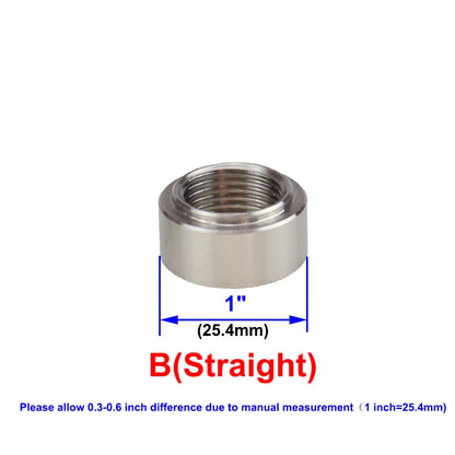 Oxygen Sensor Stainless Steel Bung Plug Nut Kit — Stepped Mounting Cap, Wideband Nut Fitting for Weld Bungs M18x1.5