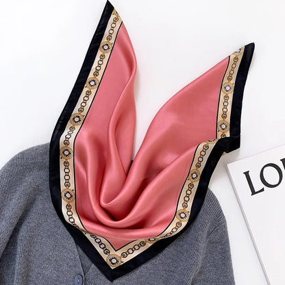 New 2024 Pashmina Scarf – 100% Mulberry Silk Small Shawl, Summer Beach Poncho, Women’s Hijab, Bandana & Kerchief 53x53cm